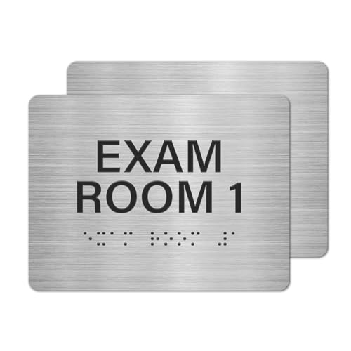 Panneau salle d'examen avec braille et relief pour corriger le manque d'accessibilité