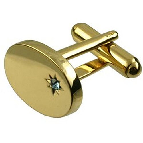 Gemelos de oro y cristal azul para lucir en bodas y ceremonias