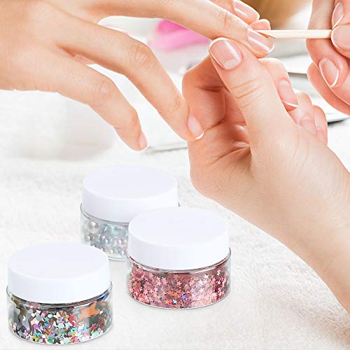 Image of Patelai 4 Pieces Round Wide-mouth Leak Proof Plastic Container Jars with Lids for Travel Storage Makeup Beauty Products Face Creams Oils Salves Ointments DIY Making(1 Ounce,White)