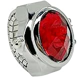 Orologio ad anello da dito, orologio impilabile con movimento | Orologio creativo da dito, orologio da dito vintage, orologio da basket regolabile, orologio da donna e uomo, Rosso, Vedi descrizione