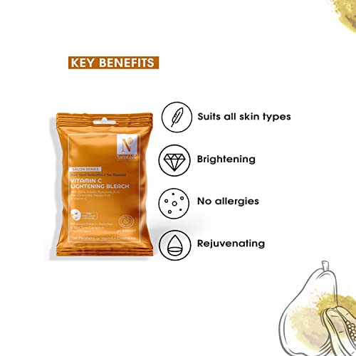 NutriGlow Advanced Organics Vitamin C Bleach for Tan Removal and Hair Lightening (6 in 1) - 20g, No Color, 20gm - Image 2