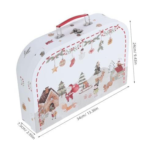 PAMINGONO 厚手紙製スモールスーツケース型 ボックス クリスマスパーティー装飾用 多用途収納 ラッピング箱 小物キャンディー クッキー対応