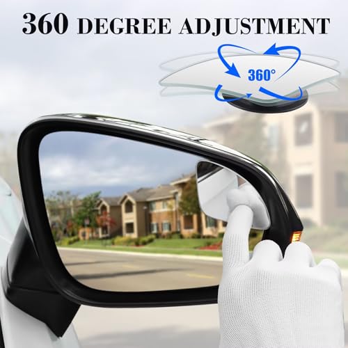 image for LivTee Blind Spot Car Mirror，Asymmetric Fan Shaped HD Glass Frameles