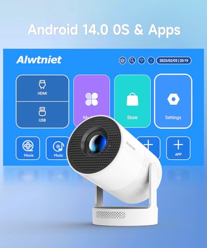 Image of Mini Projector with Wifi and Bluetooth, Portable 4K Support Smart Proyector