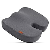 Ergonomisches Sitzkissen Stuhl - Bequem Sitzen im Büro und Zuhause - Entlastend für Rücken, Hüfte, Steißbein - Perfektes Sitzkissen für Bürostuhl - Premium Memory Foam Kissen in Grau von DYNMC YOU