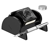 Homakover 1 Pack Acrylic Tilting Glass Ink Bottle Holder with Non-Slip Bottom, Calligraphy Oblique Nib Holder Stand, Tabel Decoration Fit for Ink bottle Pen, Ink bottle Not Include