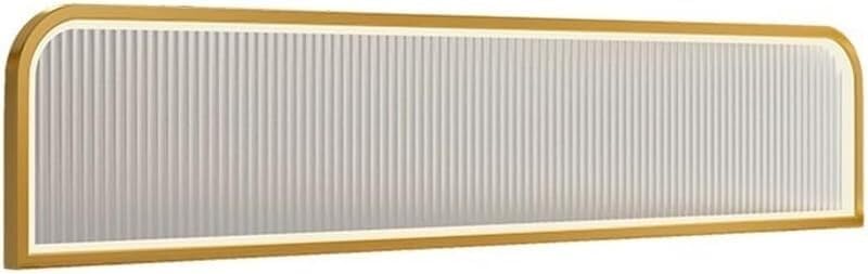 Paravent en verre à rayures dorées 140x35cm pour salle à manger