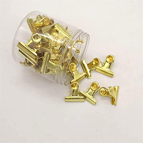 40PCS Push Pins Clips with Thumb Tacks, Bulldog Clips with Pins for School Artworks Cork Board Cubicle Walls, Metal Clips for Photos Documents, Pinning No Holes for The Paper (Gold) image 5