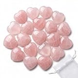 Milaboo 20er Set Rosenquarz Herzsteine ca 2 cm echte Naturstein Herzen im weißen Organzasäckchen kleine Edelstein Herzen Geschenk Deko (20er Set - Herzsteine 2 cm)