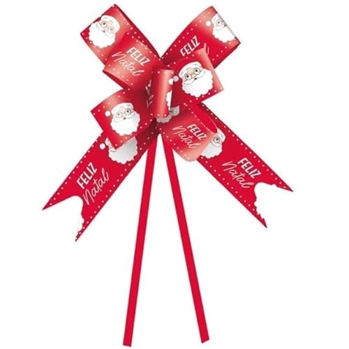 Laço pronto feliz natal G 3cm x 49cm - 10un Cromus