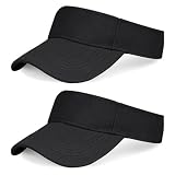 Marrywindix 2 Pieces of Black Sport Wear Athletic Visor Sun Sports Visor Hat Visor Adjustable Cap for Women and Men (One Size)