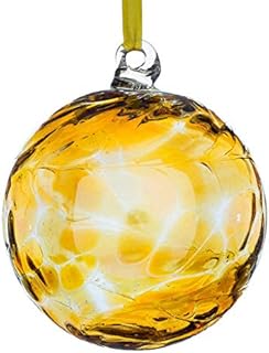 Sienna Glass November Birthstone Glass Friendship Ball-Topaz, 11 x 11 x 14 cm