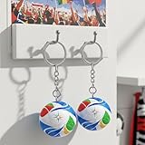 2PCS 1:1 Replica Soccer Keychain World Cup Design 2026 Soccer Ball 1.5 inches Keychain and Football keychain soccer Accessories for Men 2026 Football Keychains Backpack Charm Sports Soccers Gifts