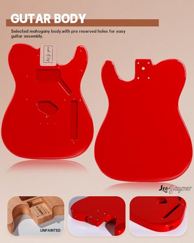 leo jaymz diy tl style electric guitar kitsspray-painted mahogany bodymaple neck including all components tl carnival red