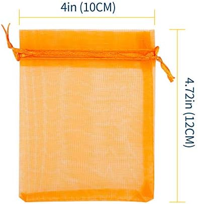 ENNIYU 100 Pieces Organza Bag, 10X12CM Wedding Party Favour Bags, Mixed Color Small Gift Bags Jewelry Drawstring Pouches Party Supplies