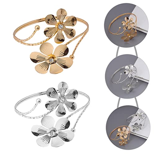 Bracelet de ramiage métallique rigide géométrique pour bras - 7