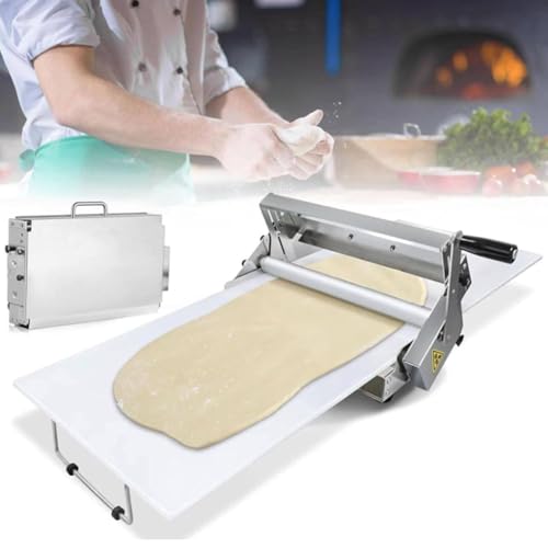 Folding Dough Sheeter,Counter Top Dough Sheeter, Manual Dough Sheeter, Commercial Dough Roller Sheeter With Adjustable Thickness, Stainless Steel for Making Bakery Puff Pastry Dough,Model300
