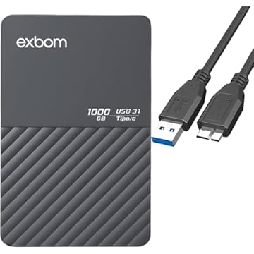 HD Externo 1TB Portátil - USB 3.0 - Resistente a Choques - Compatível com PC, Notebook, Mac, Xbox e PS4 - Armazenamento Rápido e Seguro - Pronto para Backup de Fotos, Vídeos e Documentos