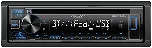 KENWOOD KDC-BT282U CD Car Stereo - Single Din, Bluetooth Audio, USB MP3, FLAC, Aux in, AM FM Radio, Detachable face with White 13-Digit LCD Display and Blue Button Illumination