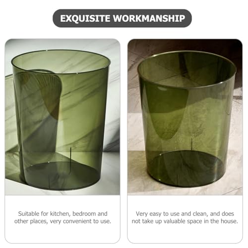 Image of LIFKOME Clear Large Capacity Trash can Transparent Plastic Wastebasket for Kitchen Bathroom Office Storage and Garbage Organization