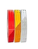 CREWBOLT Multicolor Reflective Tape 1 Inch 3 Meter each (Red,White,Yellow)||Retro Radium Reflector Warning Tape || Nighttime Safety for Bikes, Scooters, Cars