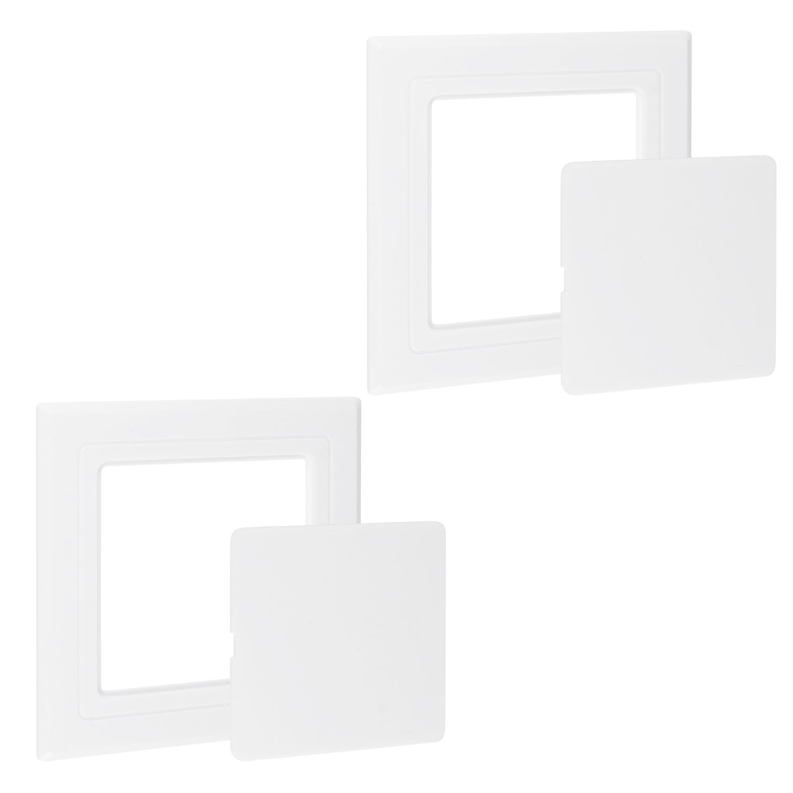 UFURMATE 2Pcs Self Adhesive Access Panels, 4 x 4 inch Surface-Mounted Wall Hole Cover Inspection Door for Plumbing & Electrical Cables & Wiring (White) — image 1