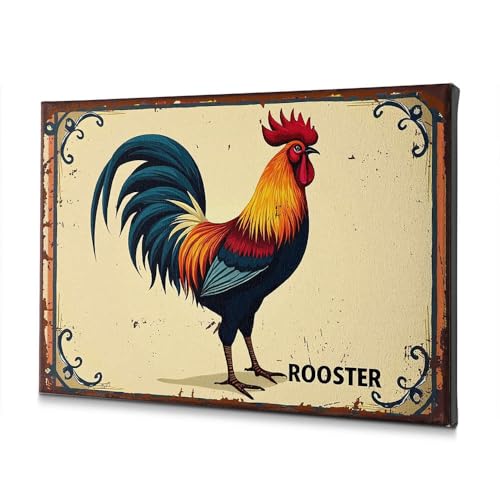 Impression sur toile coq aux plumes vibrantes pour illuminer votre foyer