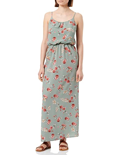 ONLY Damen Onlwinner S/L Maxi Dress Noos Ptm, Chinois Green/Aop:red Roses,...