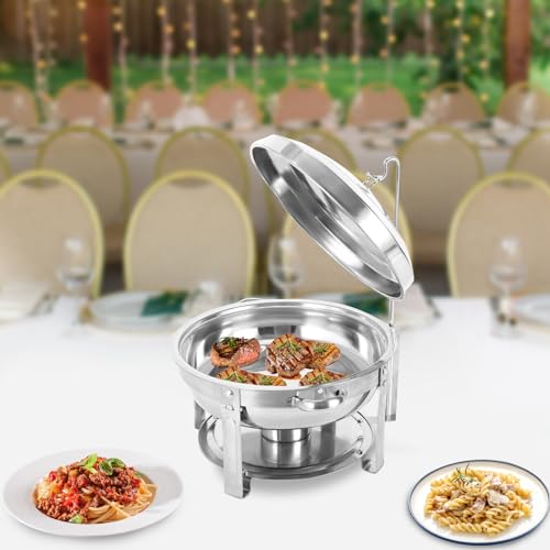 Beaudreaul Edelstahl Chafing Dish Rund 7.5L Speisenwärmer Buffetwärmer mit Deckel Wärmebehälter für Speisen, Warmhaltebehälter für Hotels, Buffets, Restaurants und Familientreffen – Bild 7