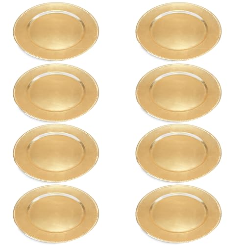 Platos decorativos redondos melamina oro set x8 13" miniatura 1