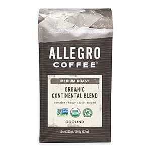 Allegro Coffee Organic Continental Blend Ground Coffee, 12 oz