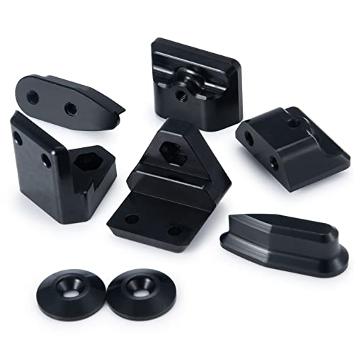 WEFEINO Metal Rear Wing Fixed Mount Upgrade Parts for 1/7 ARR-ma Limitless F1 RC Car Crawler (Black)