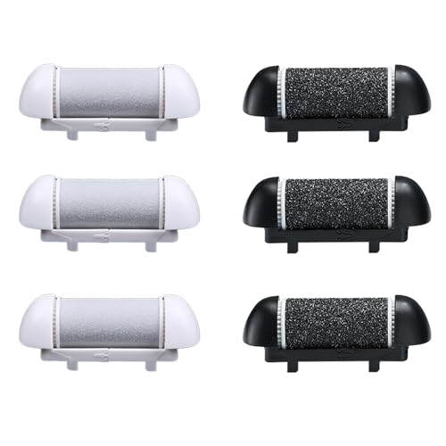 Têtes de rechange, 6 rasoirs pour callosités, 3 types de rugosité, recharges pour râpe électrique pour les pieds, têtes de rouleau pour éliminer les callosités