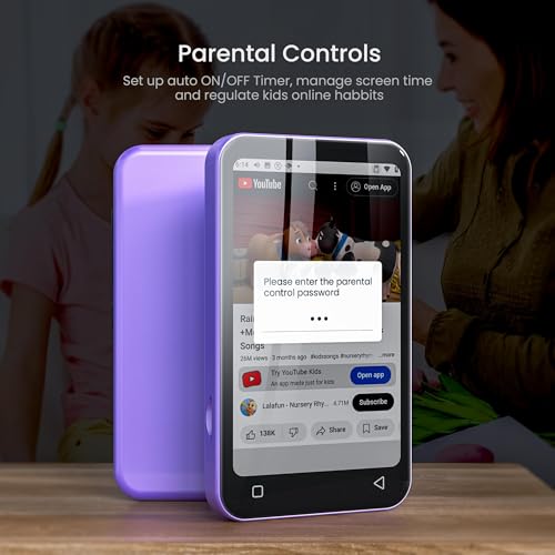 Image of TIMMKOO 80GB Kids MP3 Player with Bluetooth and WiFi, Parental Controls, 4 inch Music Player with Spotify, Audible Up to 1TB (Purple)