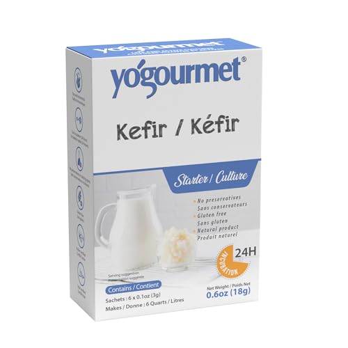 Opiniones de Yogurteras disponible en línea. 46 Kefir para elaborar en casa Yogourmet cultivos activos para fermentación - Iniciador de Kefir natural