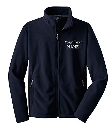 INK STITCH Men Custom Text Stitching Embroidery Value Fleece Jacket - 9 Colors