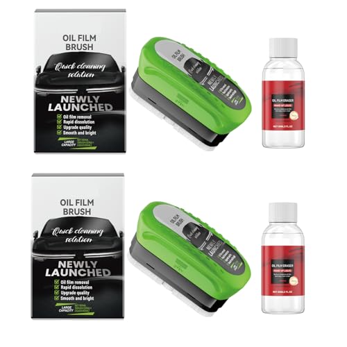 2 SET Oil-Free Car Glass Brushes Upgrade 2.0 Clear Vision Glass Cleaner Oil Film Cleaning Brush for Automotive Windows Clearvision Cars Windshield Cleaner Tool Universal Cleaning Wipe Board