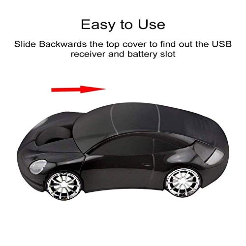 Image of Microware Black Cool Car Shaped Wireless USB 3D Mouse Mice for PC Laptop Notebook