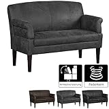 ecksofa leder Lieferumfang: Cavadore 4542 - Küchensofa Malm, 2-Sitzer Sofa mit Armteilfunktion / Holzfüße in Buche massiv antik