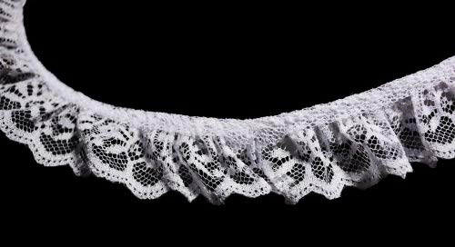 Altotux ALTOTUX_RASCHELRUFFLE_1 1 Inch White Floral Ruffled Raschel Lace Trim Lot Notions thumb #1