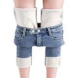 Fleece-gefütterte Jeans für Damen, hohe Taille, Skinny-Winterhose, hohe Taille, dick...
