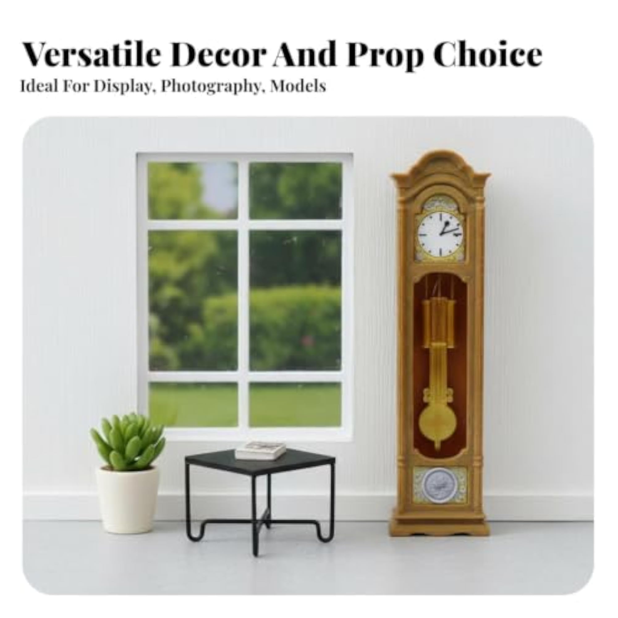 Highly Detailed 1:12 Scale Dollhouse Pendulum Clock, Realistic Decoration