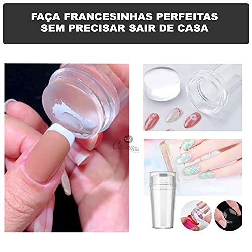 Carimbo Almofada de Unha Francesinha + Raspador