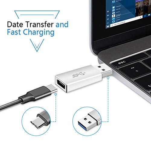 Image of Electop USB 3.1 Male to Type C Female Adapter (2 Pack), Type A to C USB 3.1 Male to USB C Female Adapter Converter Support Data Sync & Charging