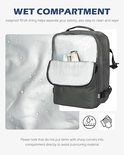 Hynes Eagle 20L Travel Backpack Carry on Backpack Women Men Personal Item Bag for Spirit Airlines Small Nylon Laptop Backpack 14 inches Grey3