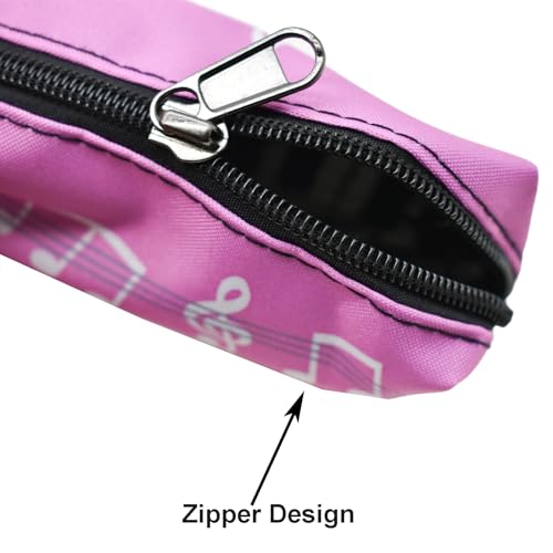 Image of Maydahui 2 PCS Music Theme Pencil Case Large Capacity Polyester Piano Music Symbol Style Pen Pouch Holder Storage Bag Organizer Stationery Box Makeup Pouch Cosmetic Bag for Women Students Party Travel