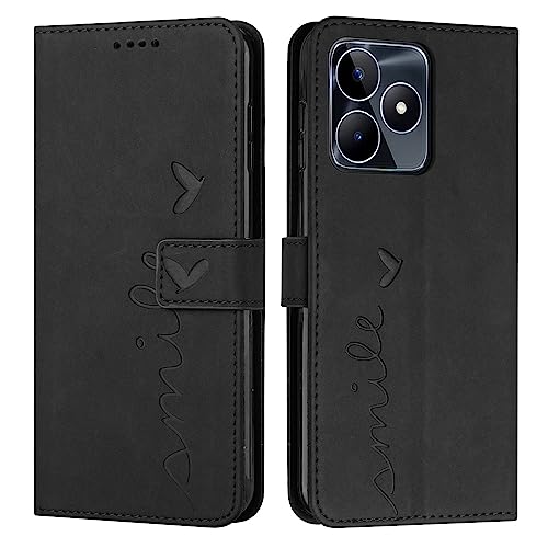 �X�}�z�P�[�X �Ή��@�� for Realme Narzo N53,�Ή��@�� for Realme C53 4G / C51 4G / Note 50 �X�g���b�v�y�J�[�h�z���_�[�t�����z �}�O�l�b�g�o�b�N�� �t���b�v�L�b�N�X�^���h�J�o�[�zBlack