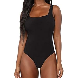 BelleLovin-Womens-Scoop-Neck-Bodysuits-Sleeveless-Tank-Top-Jumpsuits-Black-II-Small BelleLovin Women's Scoop Neck Bodysuits Sleeveless Tank Top Jumpsuits (Black-A, Small)