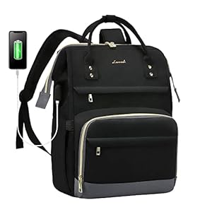 LOVEVOOK Backpack Womens, Laptop Backpack Women 15.6 inch Black, Water Resistant Rucksack Bag for Women with USB Port…