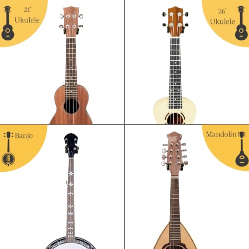 Onmiwod HL-UKM/HTM/1 Ukulele Wall Mount Hanger, Black Walnut Wood U-Shaped Ukulele Holder Hanger thumb #6